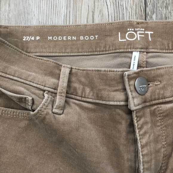 LOFT Modern Boot Corduroy Pants in Camel/Tan 4P - Picture 4 of 5
